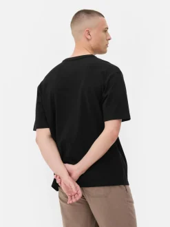 Lässiges Baumwoll-T-Shirt mit eingefasstem Ausschnitt