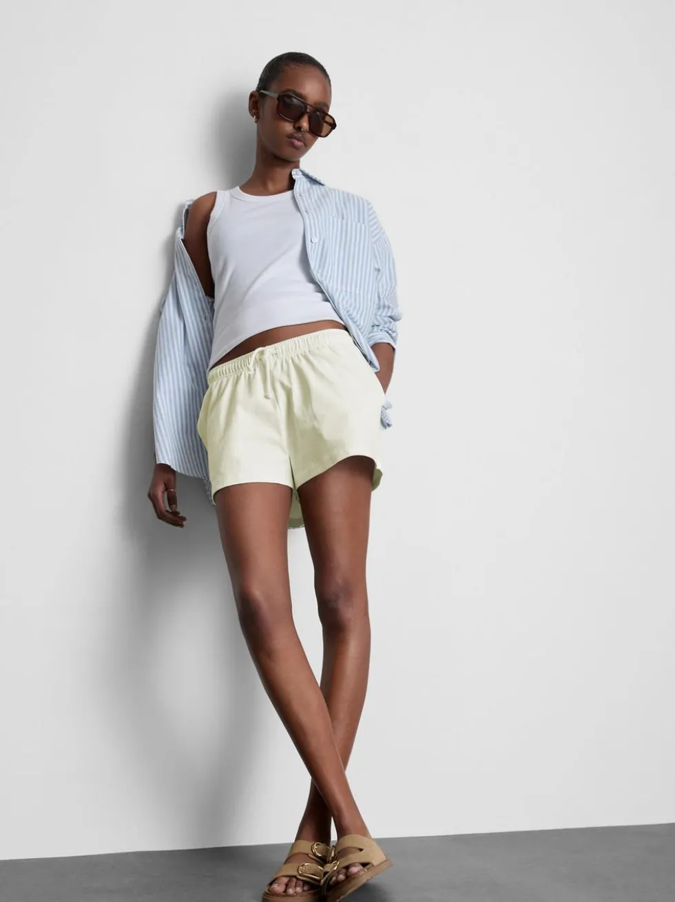 Lässige Shorts aus Baumwolle mit Kordelzug