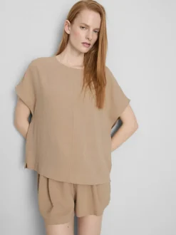 Lässiges Rundhalsshirt aus atmungsaktivem Stoff