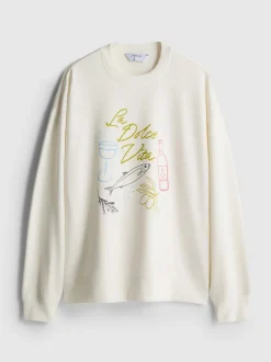 Lässiges Sweatshirt aus Baumwollmischung mit Print