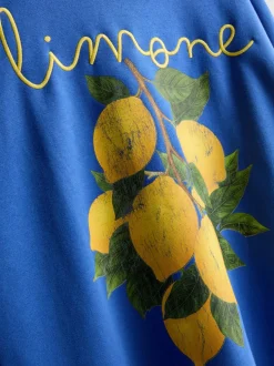 Lässiges Sweatshirt mit hohem Baumwollanteil und Zitronen-Print