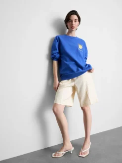 Lässiges Sweatshirt mit hohem Baumwollanteil und Zitronen-Print