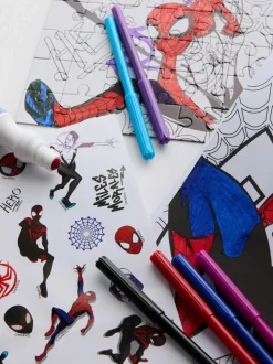 „MARVEL Spider-Man“ Schreibwarenset im Turnbeutel mit Kordelzug