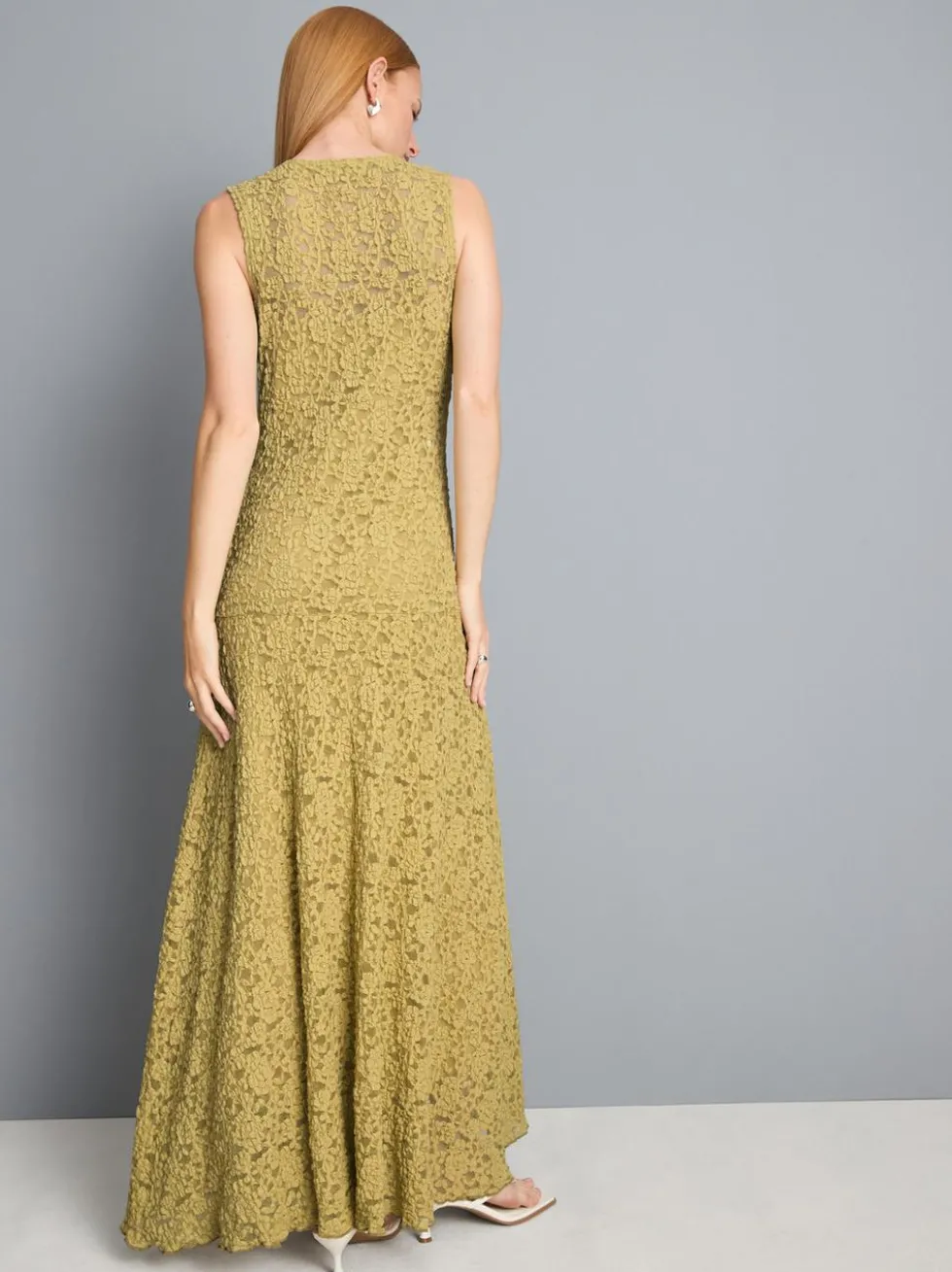 Maxikleid mit Stretchanteil und Spitze