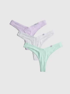 Miami-Tangas mit hohem Baumwollanteil, 3er-Pack