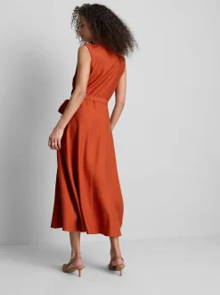 Midi-Blusenkleid mit Gürtel