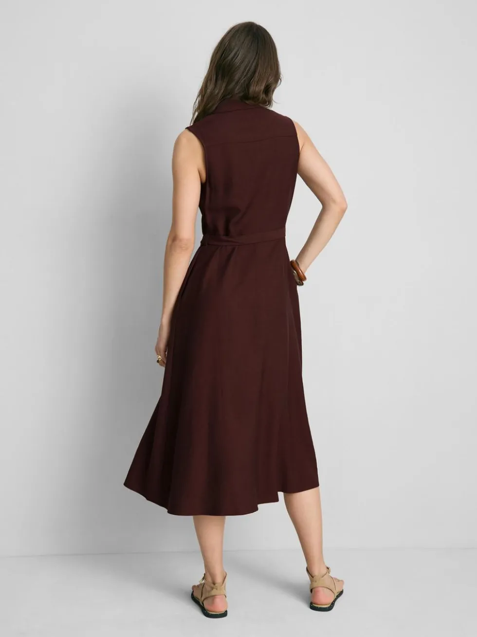 Midi-Blusenkleid mit Gürtel