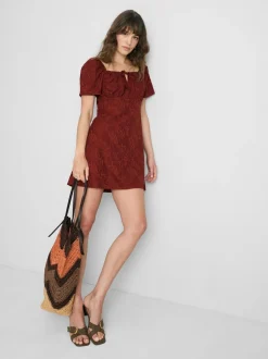 Milchmädchen-Minikleid in Knitteroptik