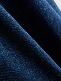 Mini-Etuikleid aus Baumwoll-Denim mit Kragen