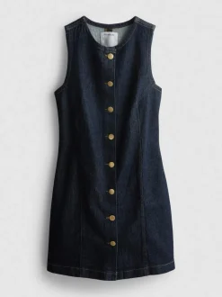 Minikleid aus Baumwoll-Denim mit Knopfleiste