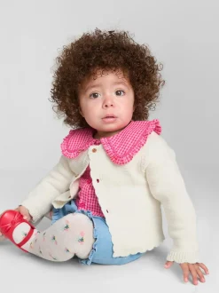 0–18 Monate | Cardigan mit Bogenkante für Neugeborene