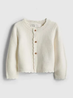 0–18 Monate | Cardigan mit Bogenkante für Neugeborene