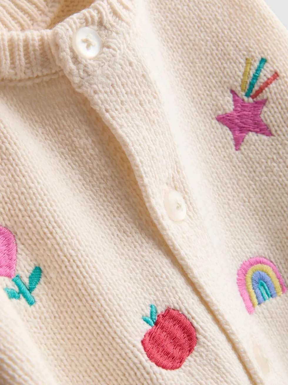 0–18 Monate | Cardigan mit Stickerei und Leggings aus reiner Baumwolle für Neugeborene