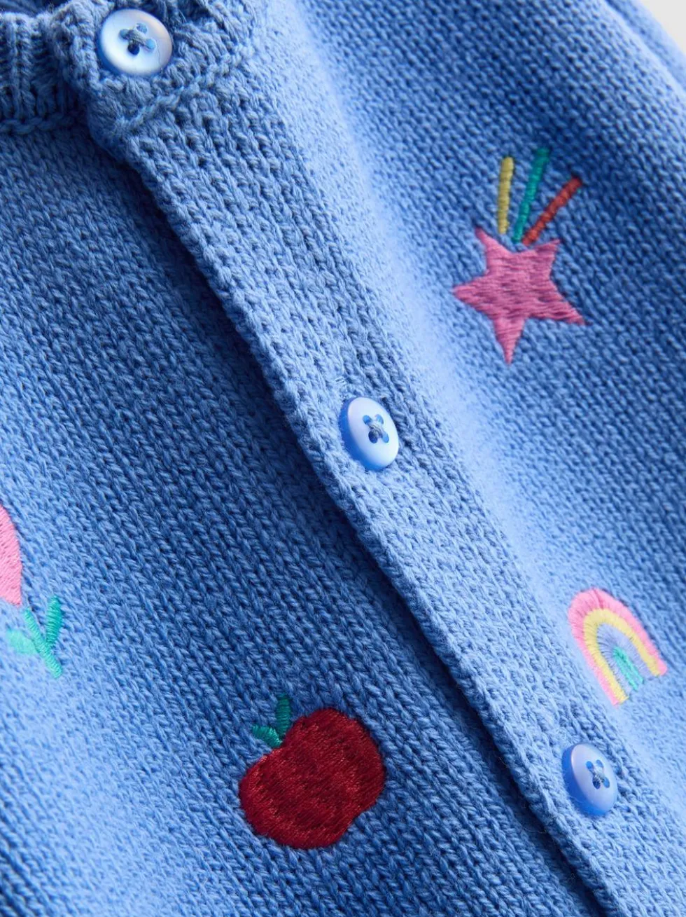 0–18 Monate | Cardigan mit Stickerei und Leggings aus reiner Baumwolle für Neugeborene