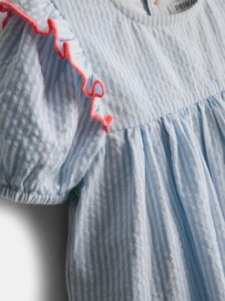 0–18 Monate | Gestreiftes Seersucker-Hängerkleid für Neugeborene