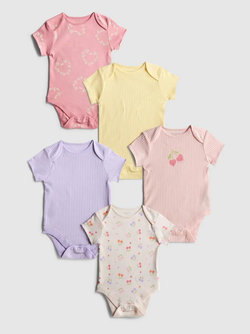 0–36 Monate | Kurzärmelige Bodys, 5er-Pack