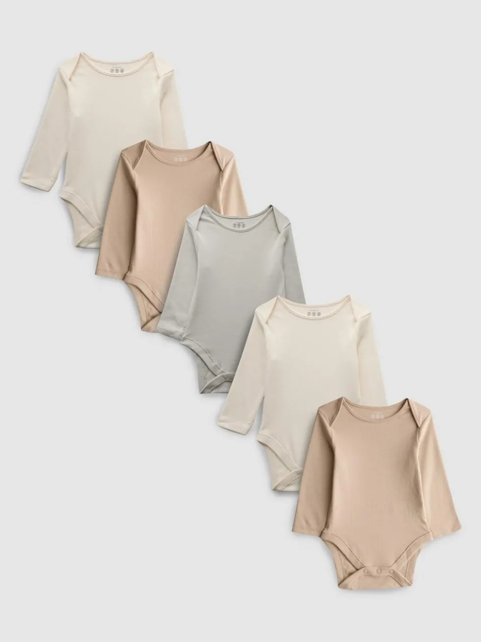 0–36 Monate | Langärmelige Bodys aus reiner Baumwolle, 5er-Pack