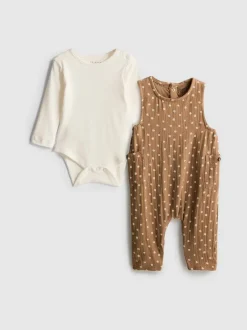 0–18 Monate | Langärmeliger Body und Latzhose im Set
