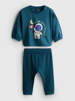 0–18 Monate | Sweatshirt und Leggings mit hohem Baumwollanteil für Neugeborene im Set