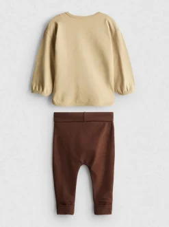 0–18 Monate | Sweatshirt und Leggings mit hohem Baumwollanteil für Neugeborene im Set