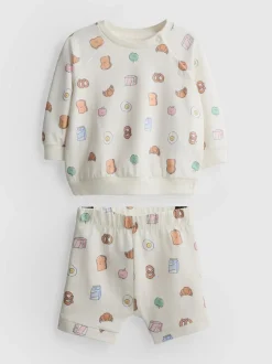 0–18 Monate | Sweatshirt und Shorts mit Food-Grafiken