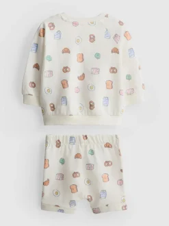 0–18 Monate | Sweatshirt und Shorts mit Food-Grafiken