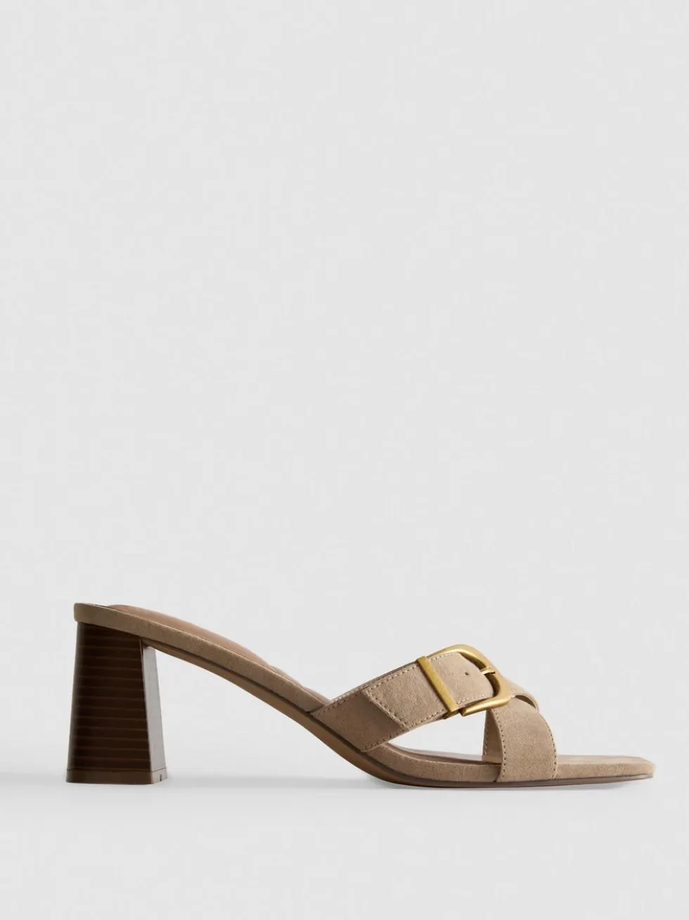 Mules mit Blockabsatz und Schnalle