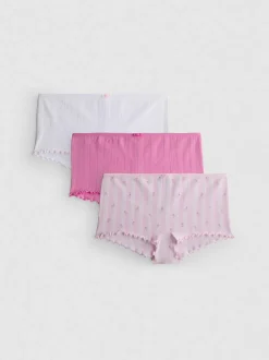 Nahtlose Boyfriend-Shorts mit Rüschen, 3er-Pack