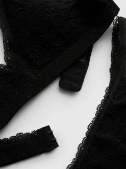 Nahtloses Jacquard-Unterwäscheset mit Triangel-BH
