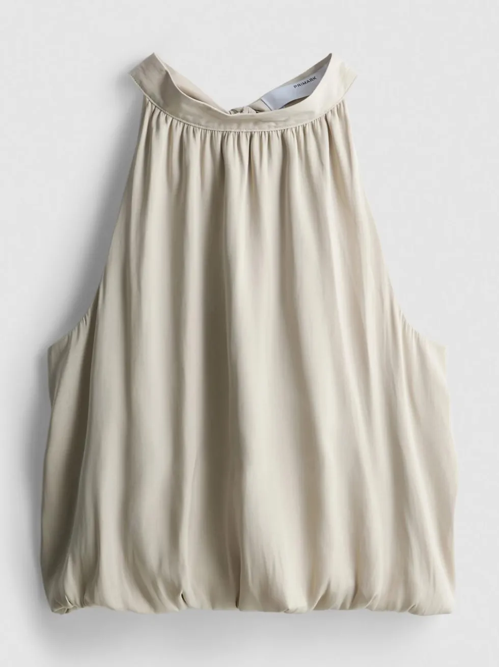 Neckholder-Bluse mit Ballonsaum