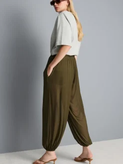 Netzstoff-Jerseyhose mit Bündchen