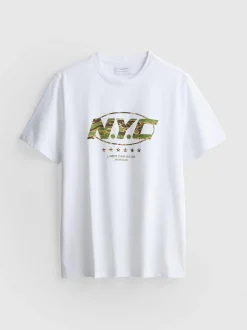 „NYC“ T-Shirt mit Grafik in Tarnmuster