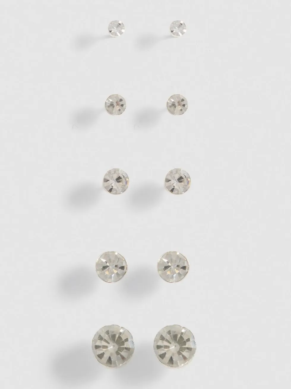 Ohrstecker mit Schmucksteinen, 5er-Pack