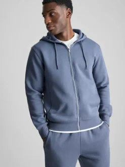 Oversized-Hoodie aus Baumwollmischung mit Reißverschluss