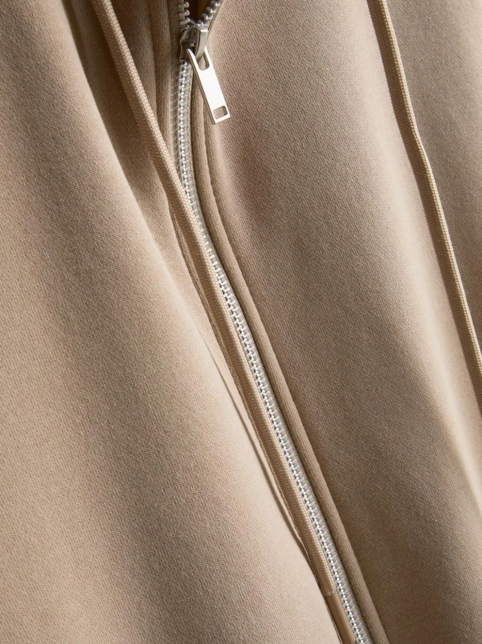 Oversized-Hoodie aus Baumwollmischung mit Reißverschluss