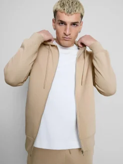 Oversized-Hoodie aus Baumwollmischung mit Reißverschluss