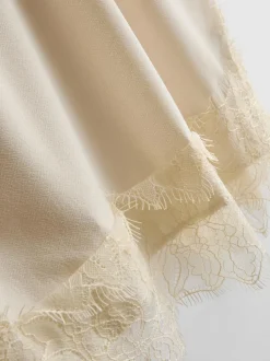 „Paula Echevarría“ Satin-Trägertop mit Spitzenbesatz