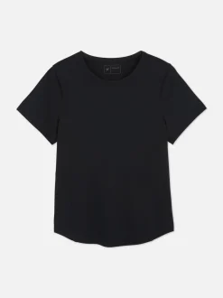 Performance-T-Shirt mit abgerundetem Saum