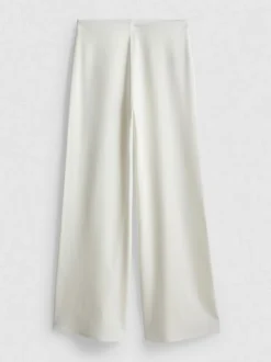 Plissierte Jerseyhose mit weitem Bein