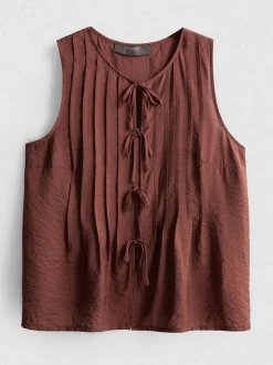 Plissiertes Top in Knitteroptik zum Binden