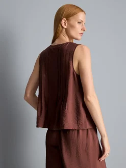 Plissiertes Top in Knitteroptik zum Binden