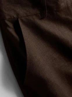 Plissierte „The Edit“ Bermudashorts aus Leinen