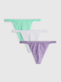 Pointelle-Stringtangas, 3er-Pack