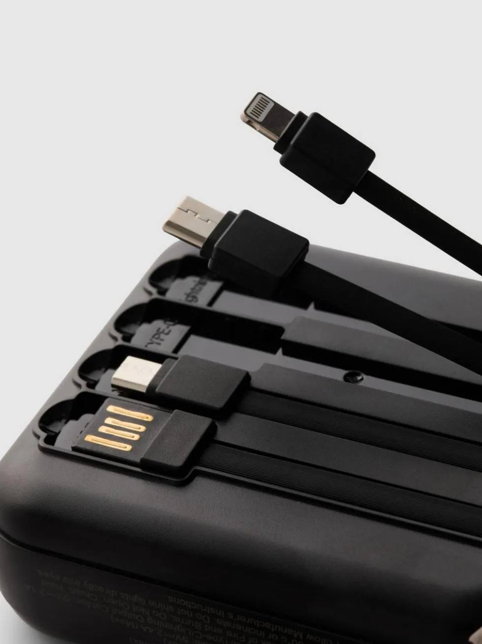 Powerbank mit integrierten Ladekabeln, 10 000 mAh