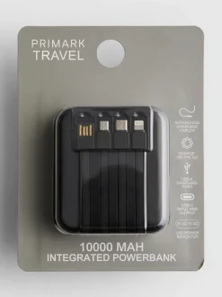 Powerbank mit integrierten Ladekabeln, 10 000 mAh