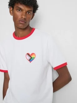 „Pride“ Ringer-T-Shirt aus reiner Baumwolle