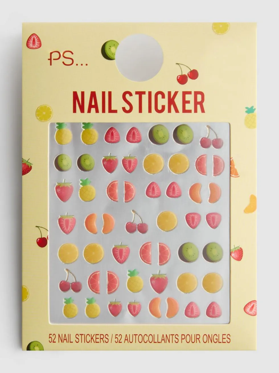 PS... Frucht-Nagelsticker, 52er-Pack