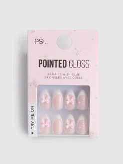 PS… Spitze, glänzende Kunstnägel mit French-Tips
