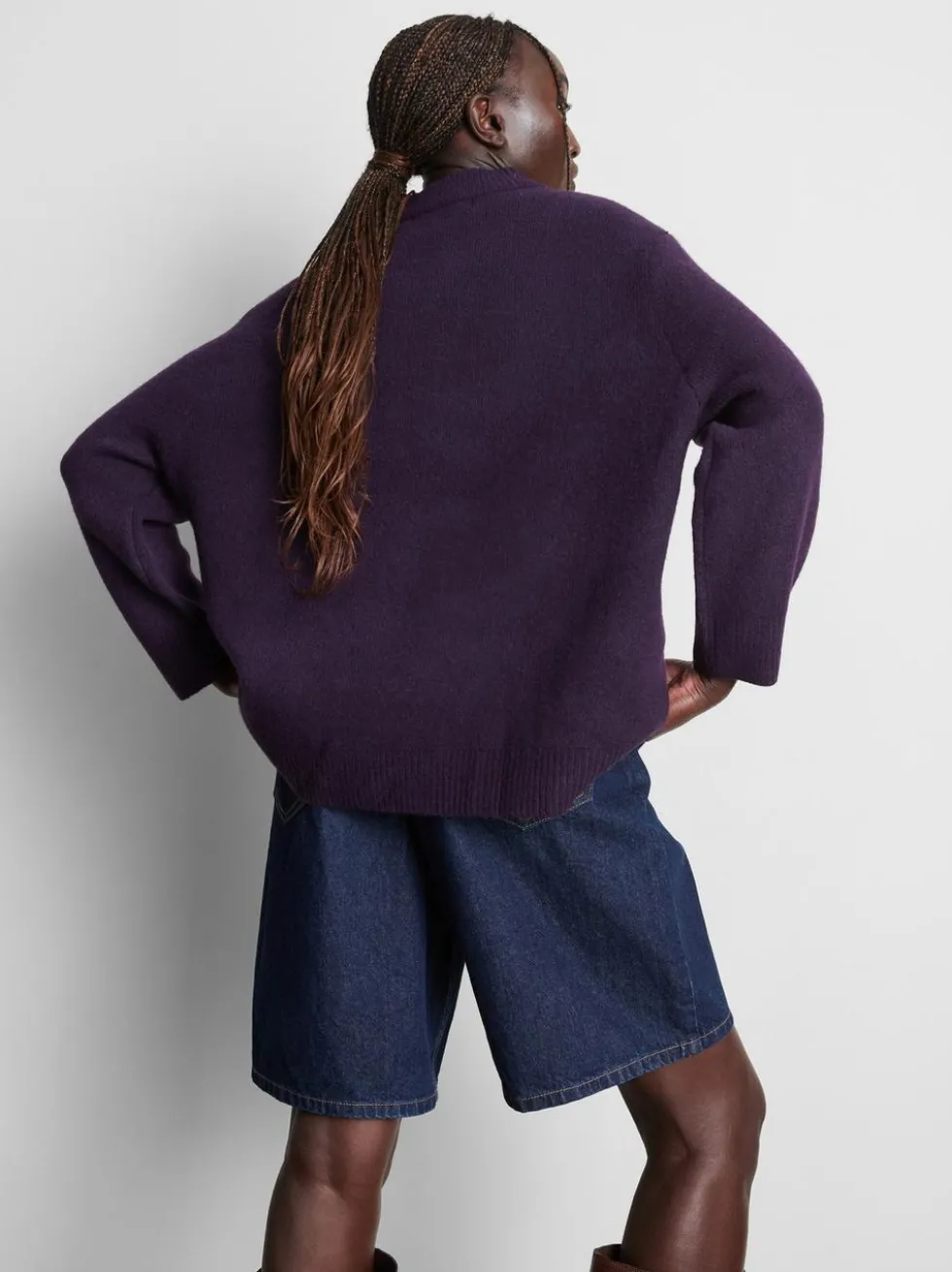 Pullover aus Wollgemisch mit Rundhalsausschnitt im Oversized-Look