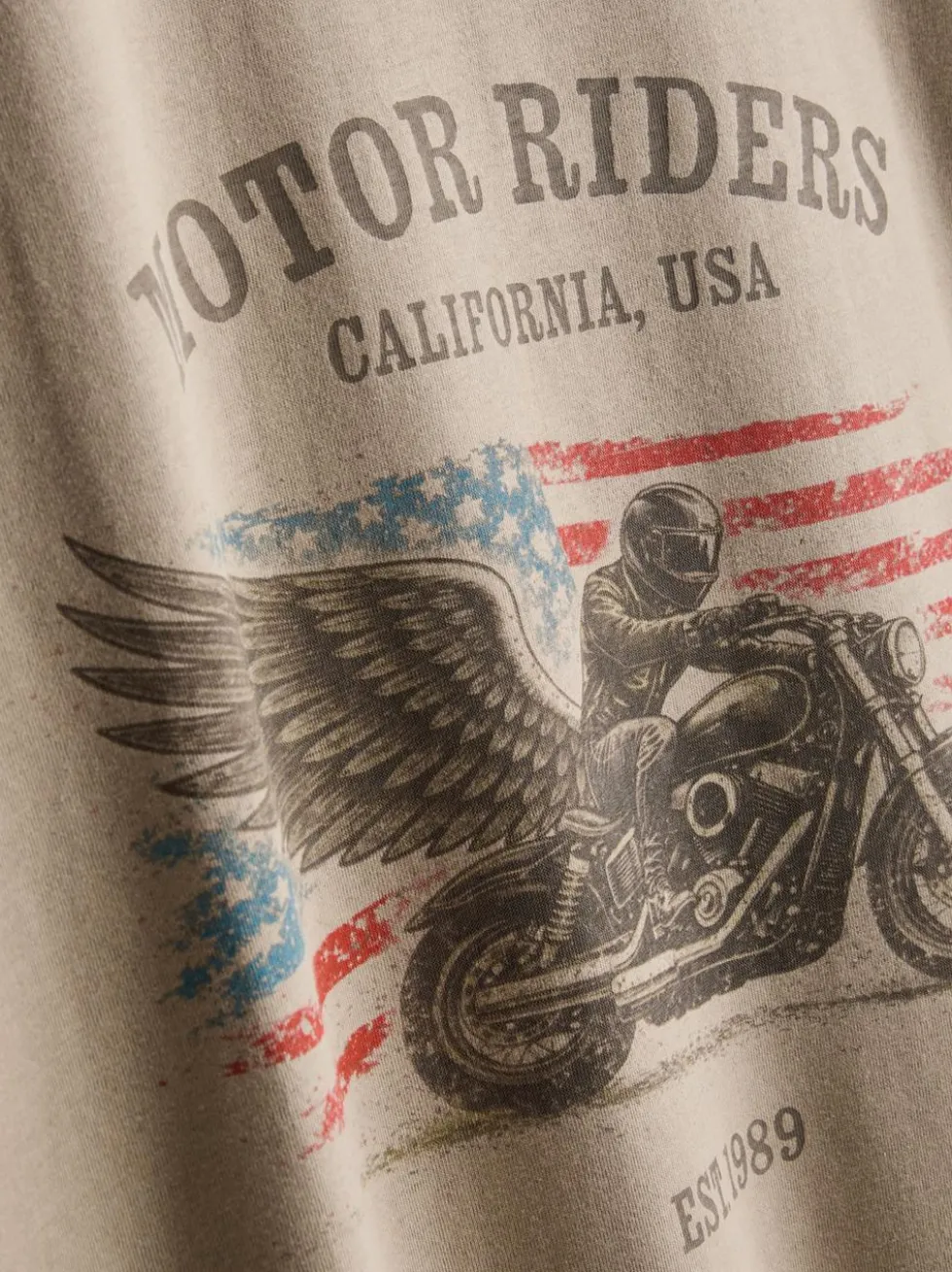 „Pure Cotton Motor Riders“ T-Shirt mit Grafik